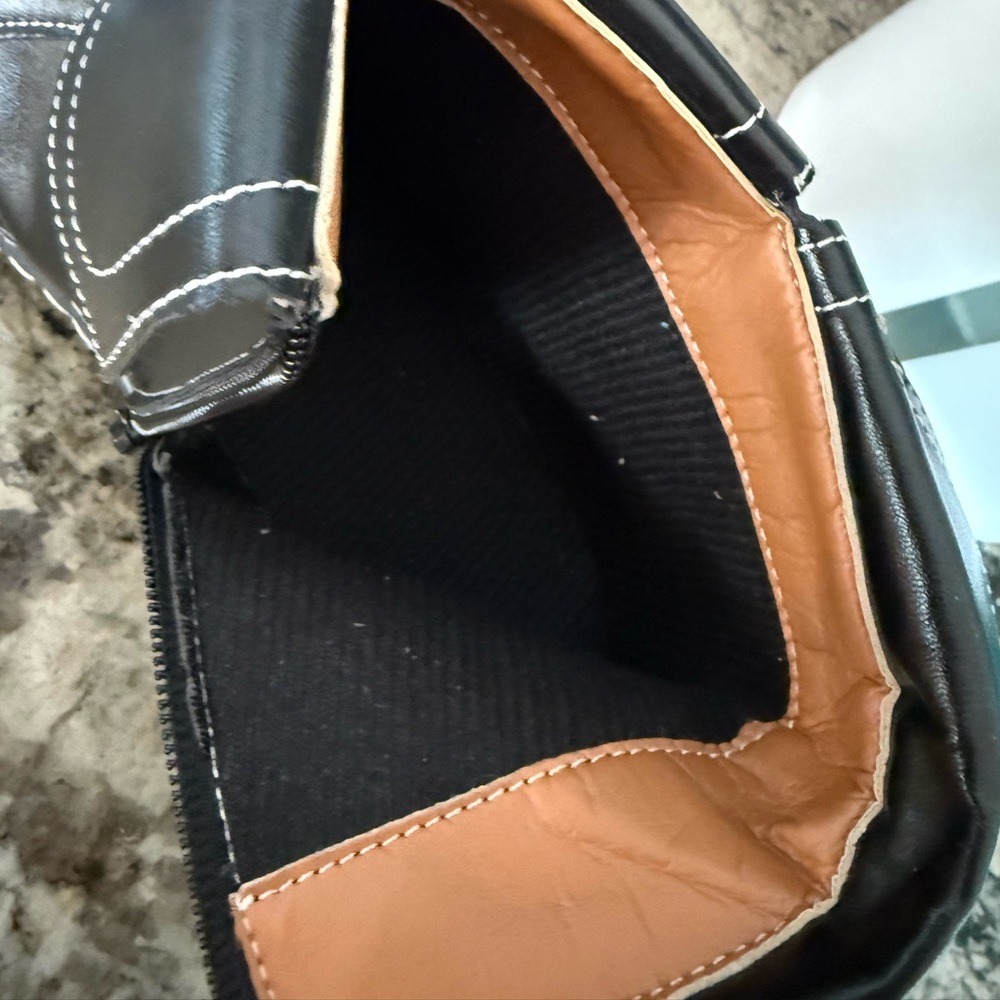 Black Ankle Boots with White Topstitching - Picture 9 of 10